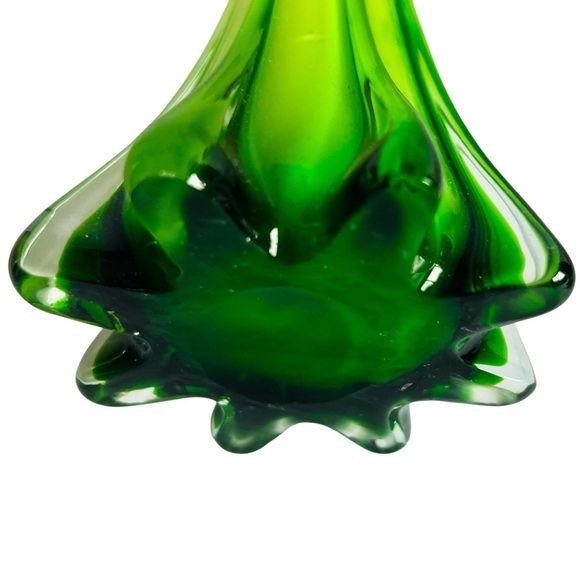 Modern Hand Blown Lily Art Glass Vase